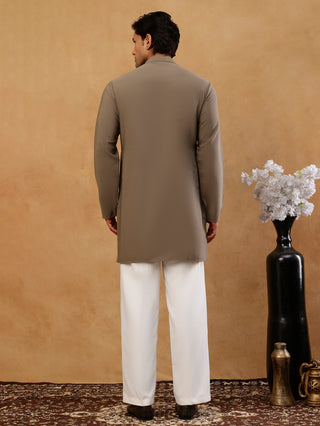 Men's Japanese Fabric Designer Embroidered Kurta With Korean Pants