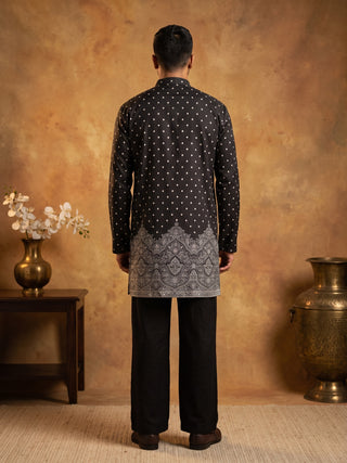 Printed Cotton Blend Kurta Korean Pants Set