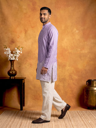 Printed Cotton Blend Kurta Korean Pants Set