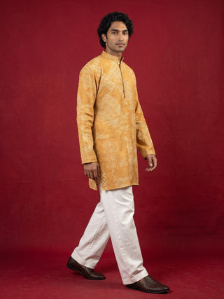 Printed Cotton Blend Kurta with Korean Pants