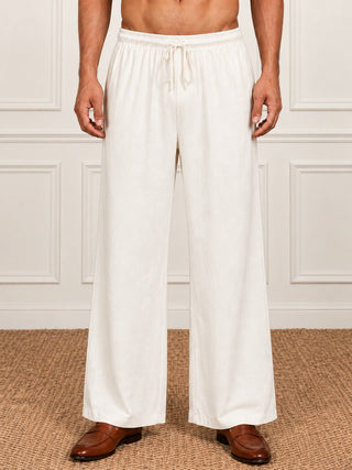 Silk Blend Embroidered Short Kurta with Korean Pants