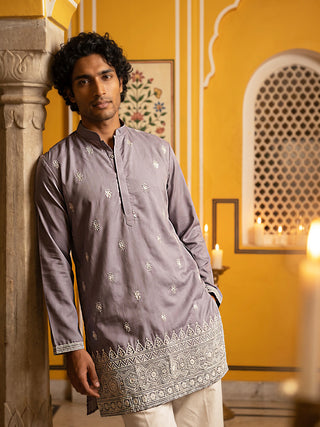 Floral Embroidered Kurta with Korean Pants