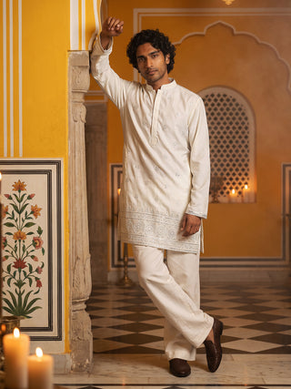 Floral Embroidered Kurta with Korean Pants