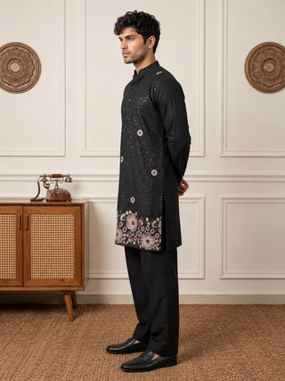 Silk Blend Embroidered & Sequin Kurta for Men