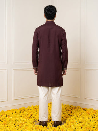 Silk Blend Embroidered & Sequin Kurta for Men