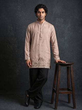 Silk Blend Embroidered Kurta for Men