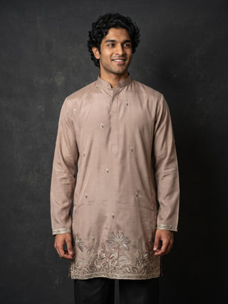 Silk Blend Embroidered Kurta for Men