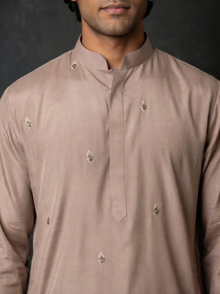 Silk Blend Embroidered Kurta for Men