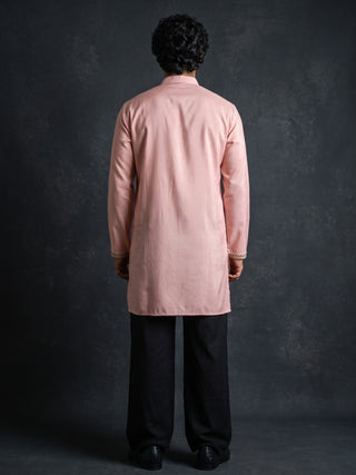 Silk Blend Embroidered Kurta for Men