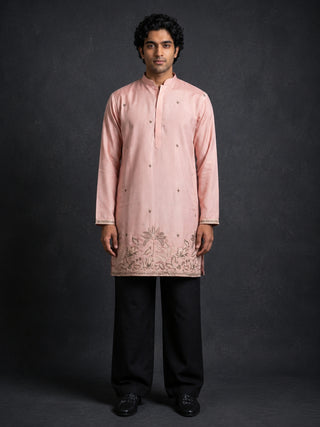 Silk Blend Embroidered Kurta for Men