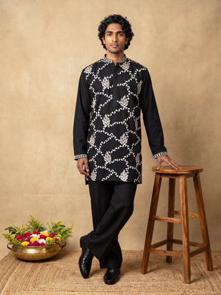 Japanese Fabric Embroidered Short Kurta & Korean Pants