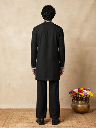 Japanese Fabric Embroidered Short Kurta & Korean Pants