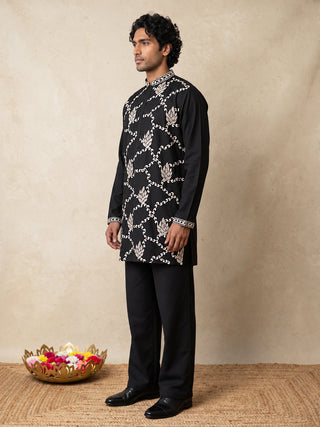 Japanese Fabric Embroidered Short Kurta & Korean Pants