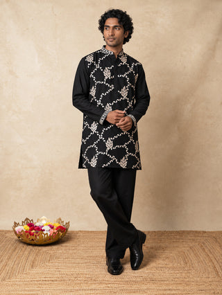Japanese Fabric Embroidered Short Kurta & Korean Pants
