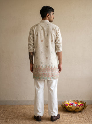 Floral Print Short Kurta with Korean Pants