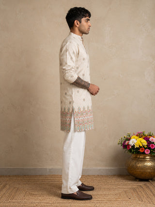 Floral Print Short Kurta with Korean Pants