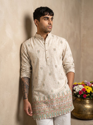 Floral Print Short Kurta with Korean Pants