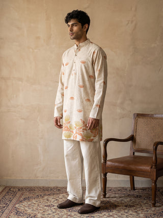 Floral Print Short Kurta with Korean Pants