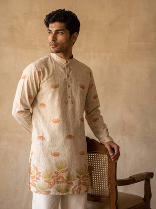 Floral Print Short Kurta with Korean Pants