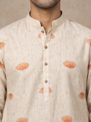 Floral Print Short Kurta with Korean Pants