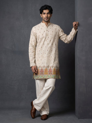 Floral Print Short Kurta with Korean Pants