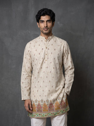 Floral Print Short Kurta with Korean Pants