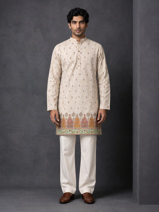 Floral Print Short Kurta with Korean Pants