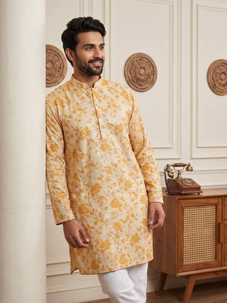 Floral Print Short Kurta Pyjama Set