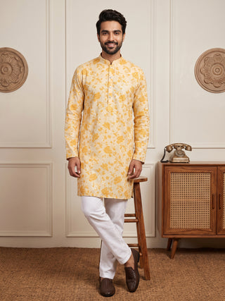 Floral Print Short Kurta Pyjama Set