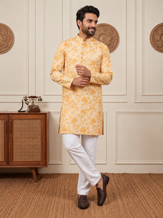Floral Print Short Kurta Pyjama Set
