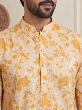 Floral Print Short Kurta Pyjama Set
