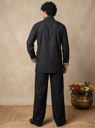 Mirror Work Designer Short Kurta With Korean Pants
