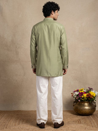Mirror Work Designer Short Kurta With Korean Pants