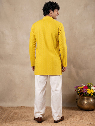 Rayon Embroidered Short Kurta with Korean Pants