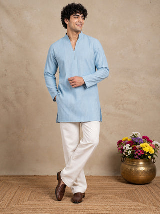 Rayon Embroidered Short Kurta with Korean Pants