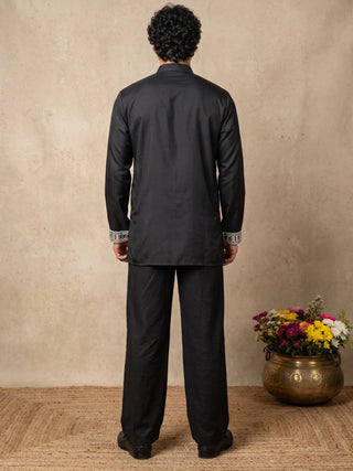 Mirror Work Designer Short Kurta With Korean Pants