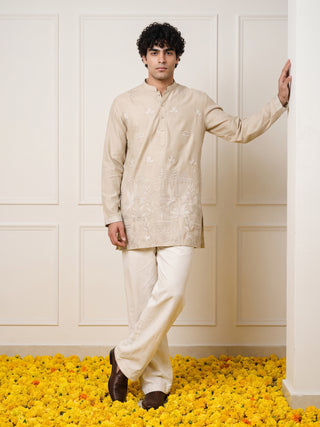 Floral Embroidered Short Kurta
