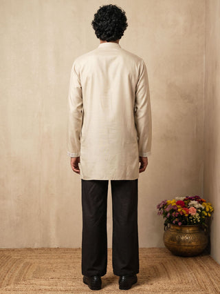 Floral Embroidered Short Kurta Korean Pant Set