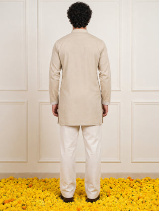 Floral Embroidered Short Kurta Korean Pant Set