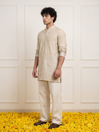 Floral Embroidered Short Kurta