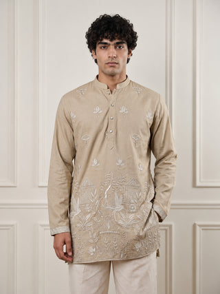 Floral Embroidered Short Kurta