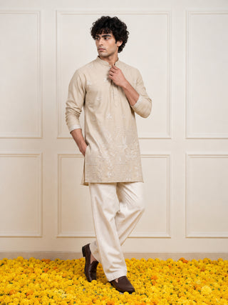 Floral Embroidered Short Kurta
