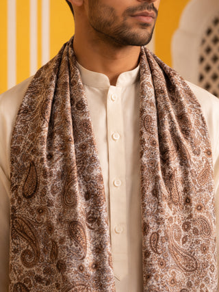 Silk Blend Solid Short Kurta Set with Paisley Printed Dupatta