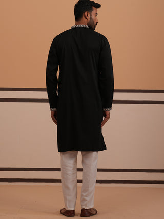 Silk Blend Kurta Set with Matching Embroidered Dupatta