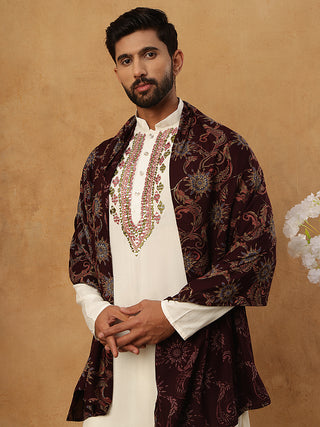 Traditional Silk Blend Kurta Pyjama & Dupatta Set