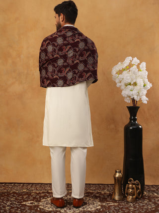 Traditional Silk Blend Kurta Pyjama & Dupatta Set