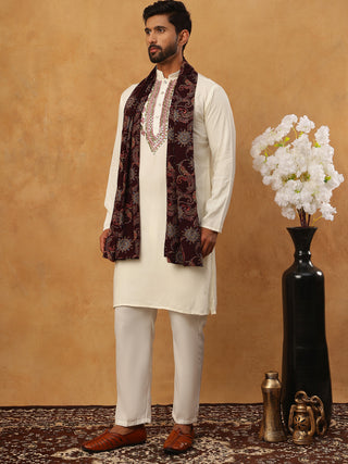 Traditional Silk Blend Kurta Pyjama & Dupatta Set