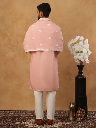 Arjun Bijlani In Silk Blend Embroidered Kurta Pyjama Dupatta Set