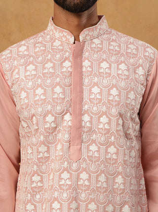 Arjun Bijlani In Silk Blend Embroidered Kurta Pyjama Dupatta Set