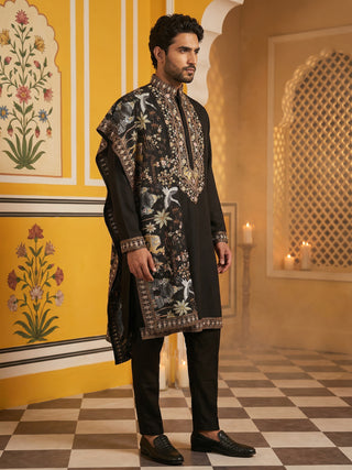 Embroidered Cotton Blend Kurta Pyjama & Dupatta Set